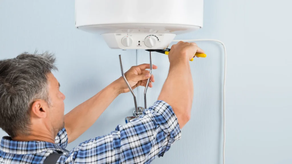 Plumber Installing Water Heater